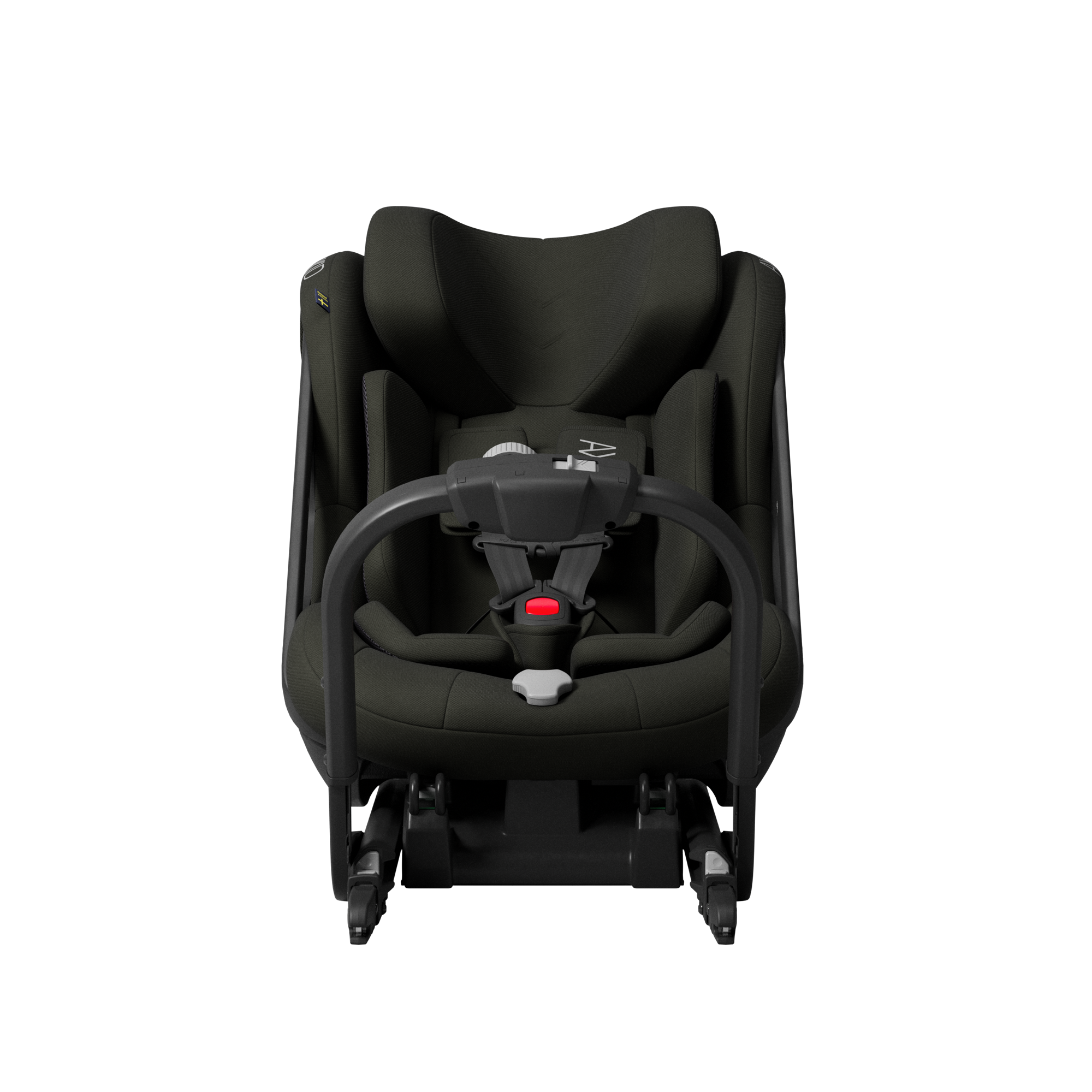 Axkid ONE 3 in Forest Moss Green, front, with the infant insert fitted