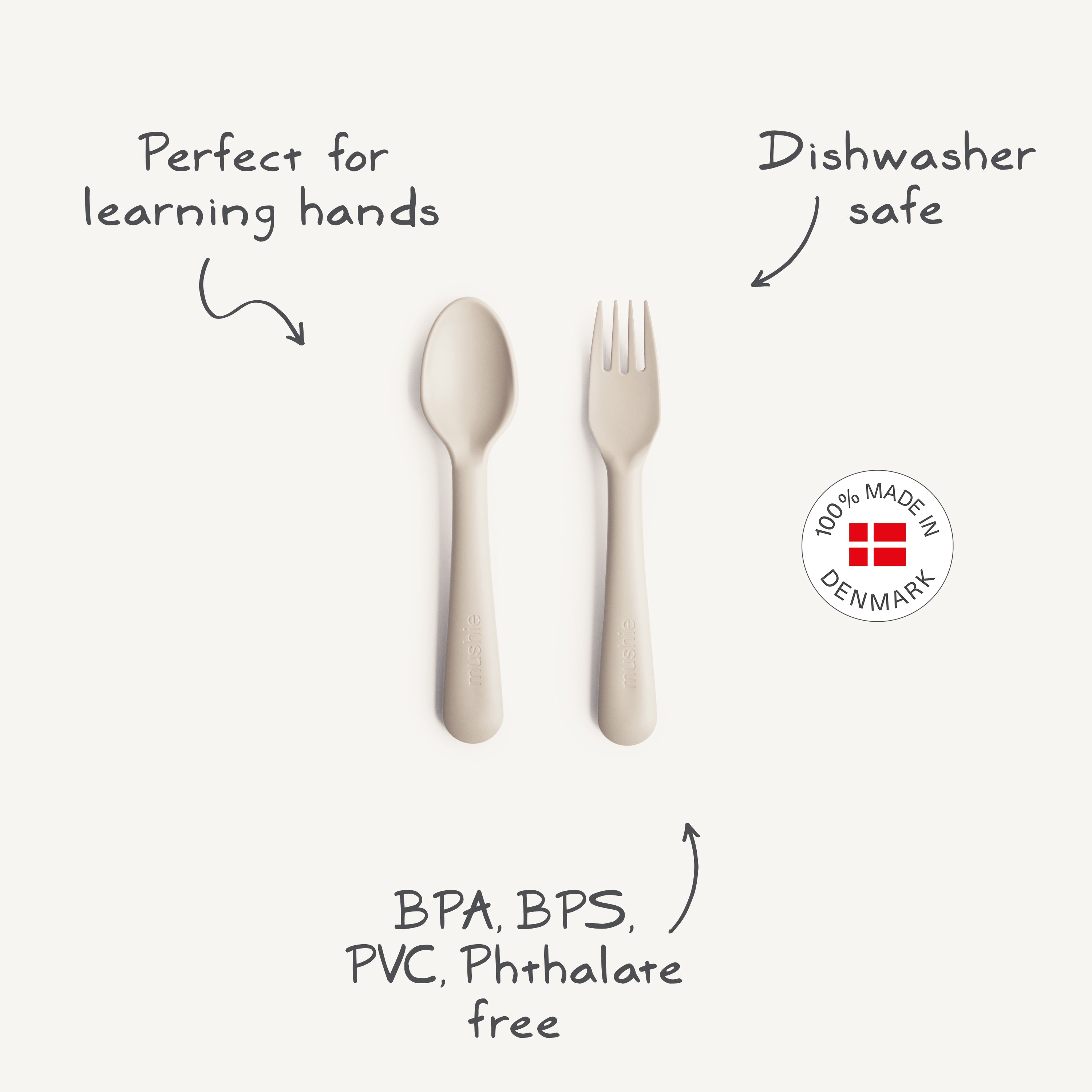 Dinnerware Fork and Spoon Set - Mushie