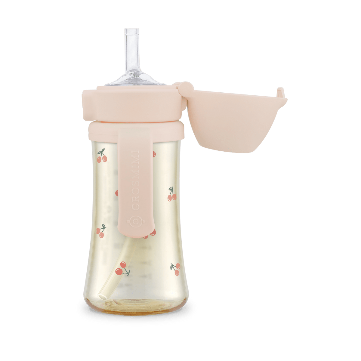 Grosmimi PPSU Straw Cup with Flip Top - 10oz (12 Months+) Stage 2 Straw