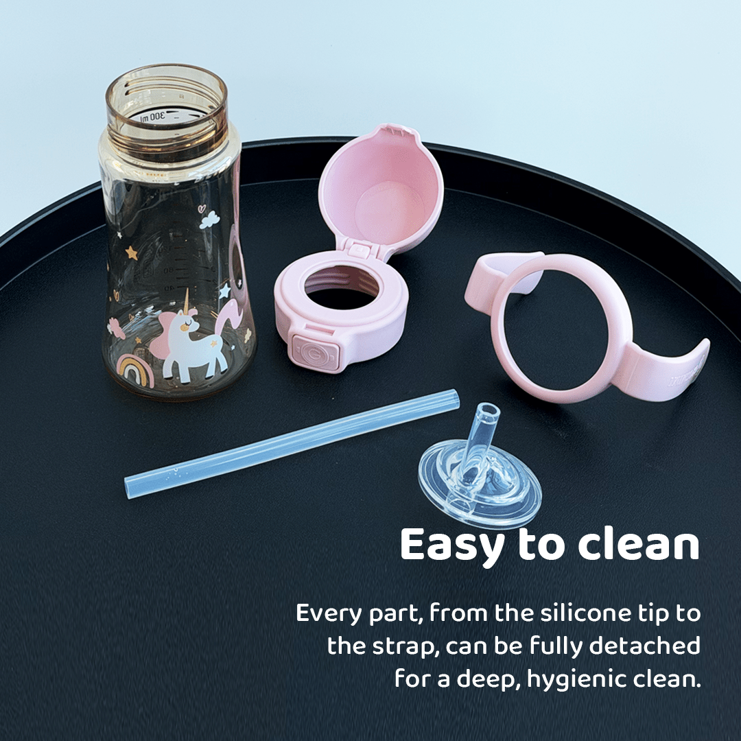 Grosmimi PPSU Straw Cup with Flip Top - 10oz (12 Months+) Stage 2 Straw
