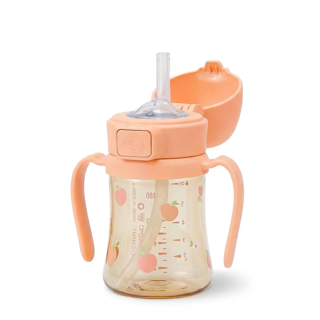 Grosmimi PPSU Straw Cup with Flip Top - 6oz (12 Months+)