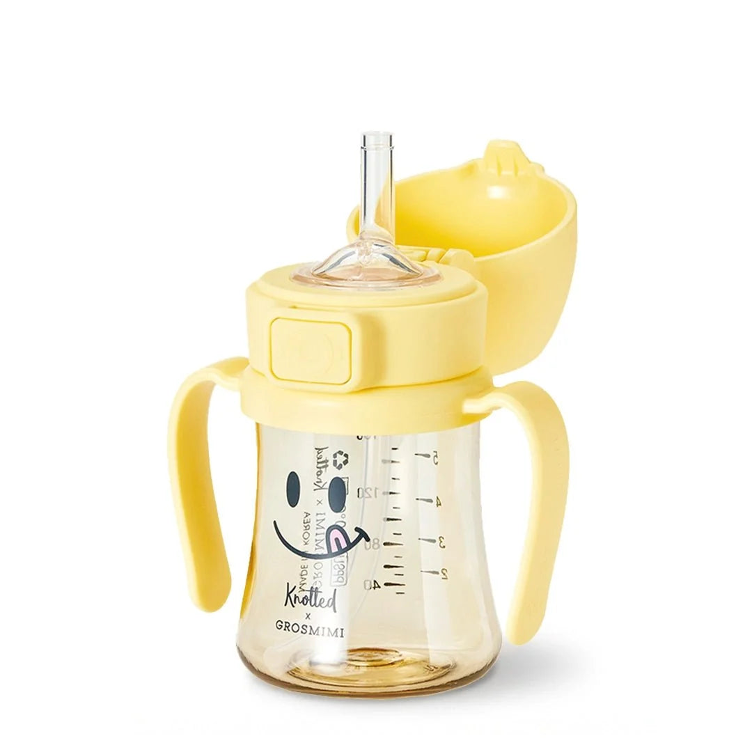 Grosmimi PPSU Straw Cup with Flip Top - 6oz (12 Months+)