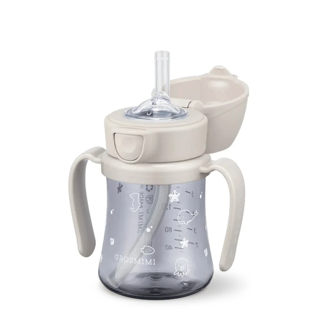 Grosmimi PPSU Straw Cup with Flip Top - 6oz (12 Months+)