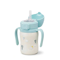 Grosmimi Stainless Steel Straw Cup with Flip Top - 6oz (12 Months+)