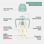 Grosmimi Stainless Steel Straw Cup with Flip Top - 6oz (12 Months+)