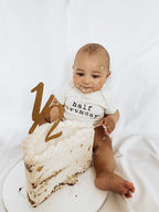 Half Birthday Organic Baby Bodysuit