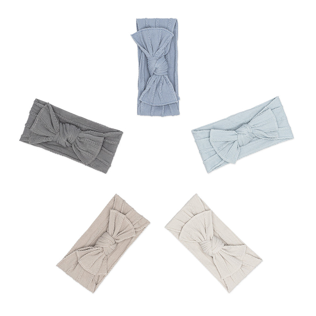 Cable Knit Knotted Headbands - 5 Pack