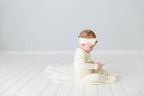 Buttercream | Organic Smocked Tie Headband