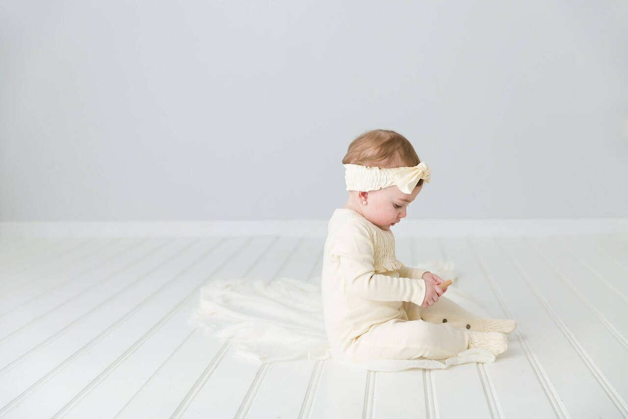 Buttercream | Organic Smocked Tie Headband