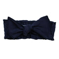 Navy | Organic Smocked Tie Headband