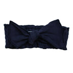Navy | Organic Smocked Tie Headband