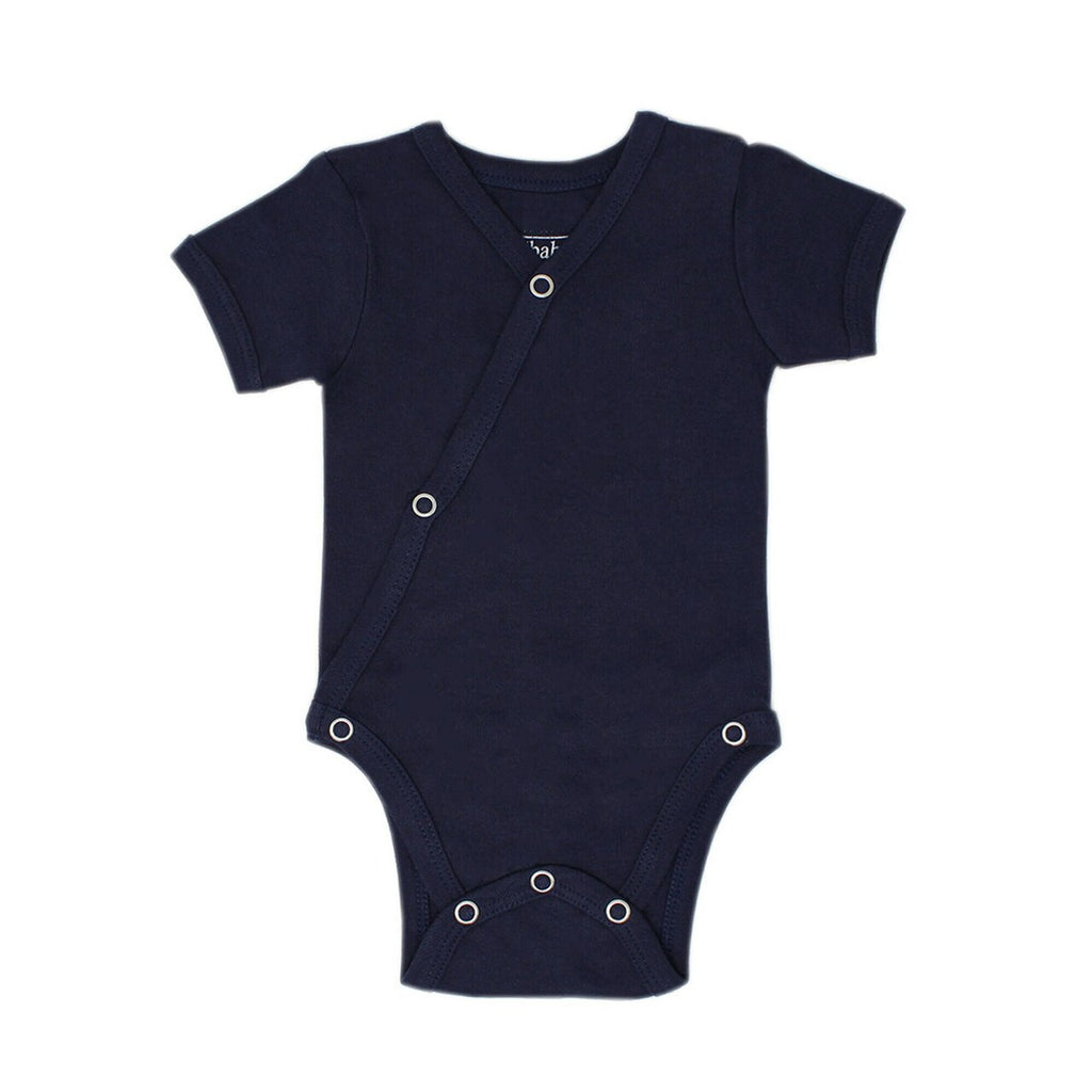 Navy | Organic Short-Sleeve Kimono Bodysuit