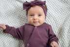 Eggplant | Organic Smocked Tie Headband