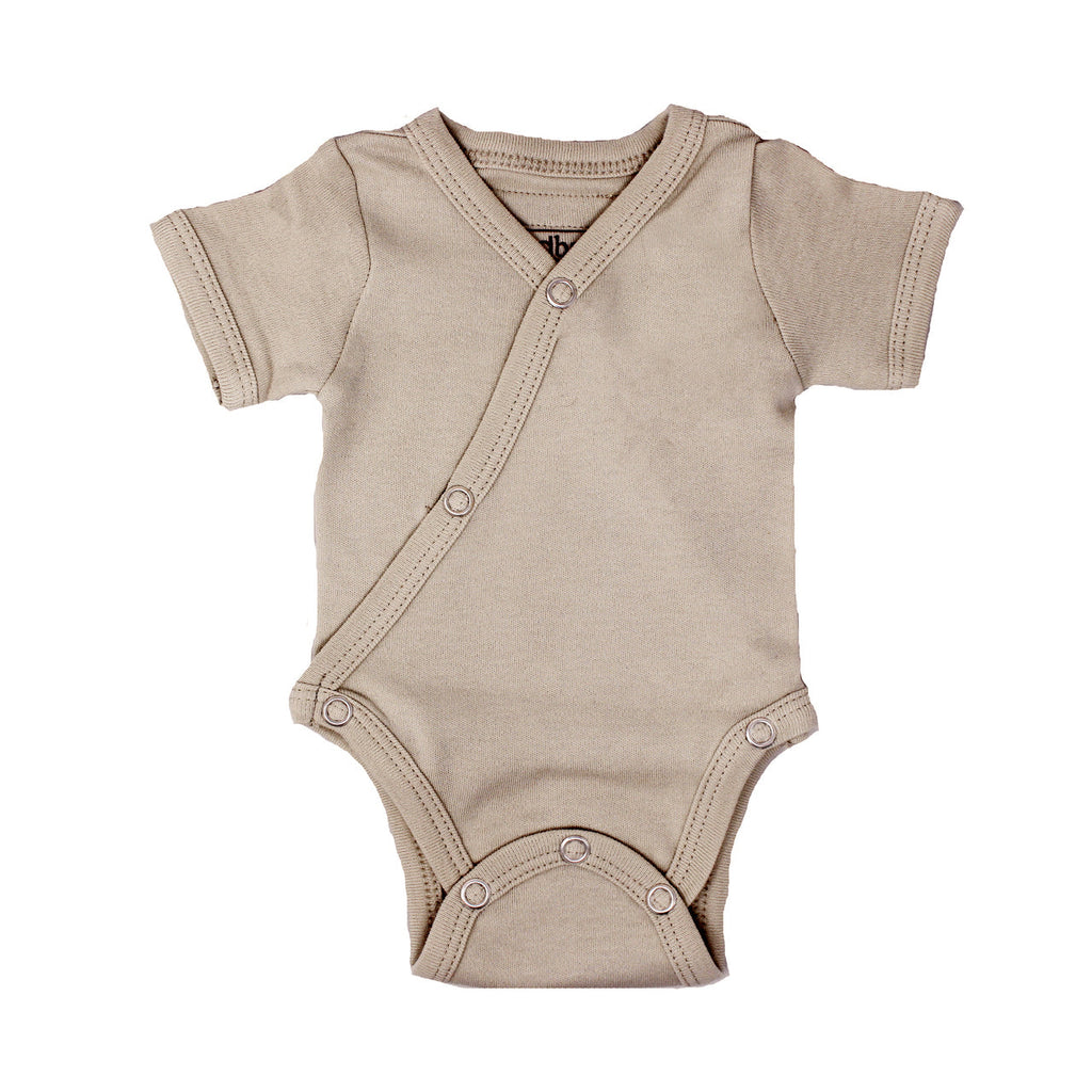 Oatmeal | Organic Short-Sleeve Kimono Bodysuit