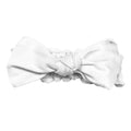 White | Organic Smocked Tie Headband