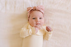 Mauve | Organic Smocked Tie Headband