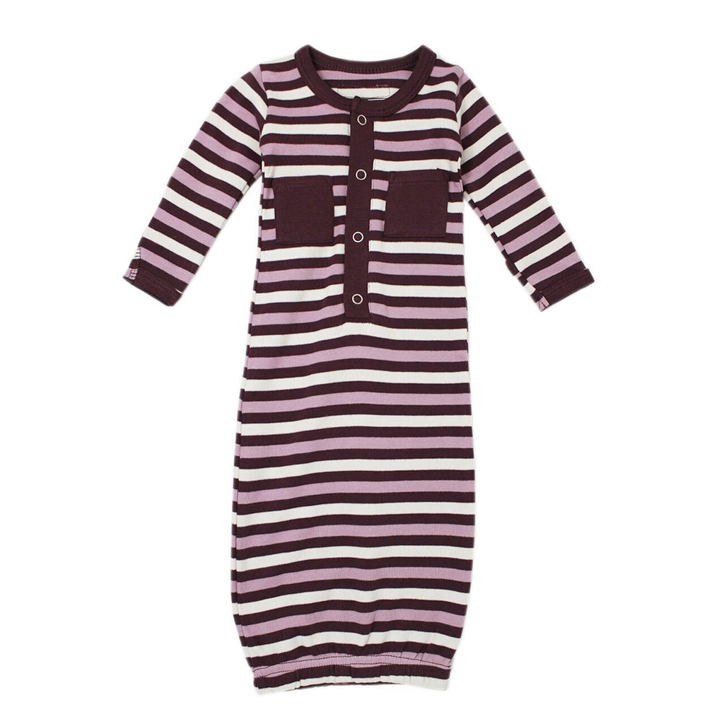 Eggplant Stripe | Organic Gown