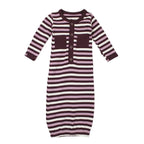 Eggplant Stripe | Organic Gown