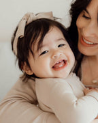 Oatmeal | Organic Smocked Tie Headband