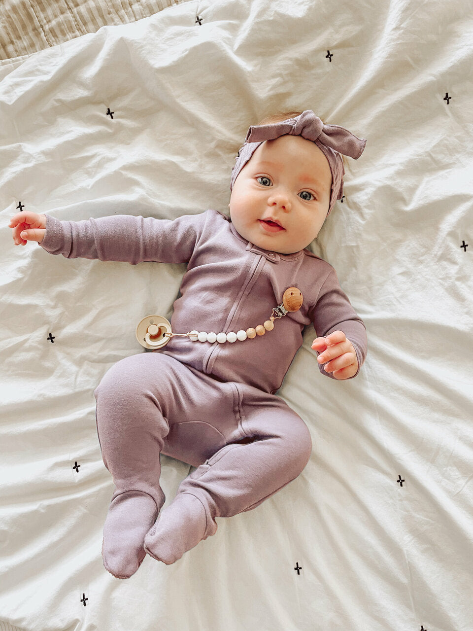 Lavender | Organic Smocked Tie Headband