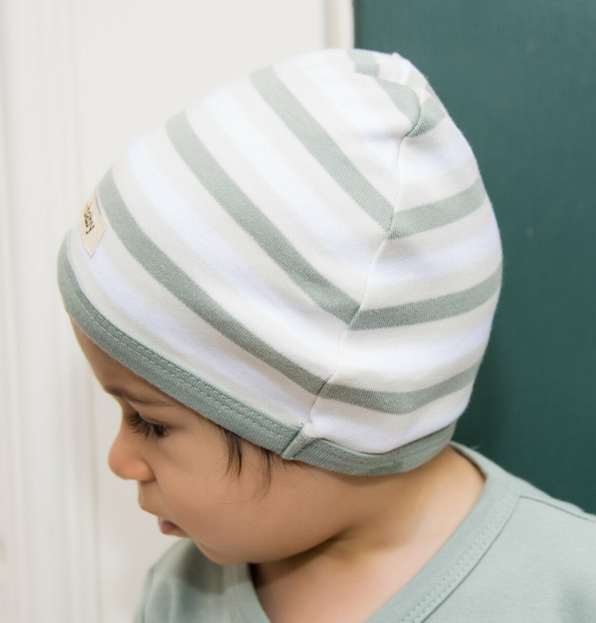 Seafoam Stripe | Organic Cute Cap