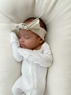 Stone | Organic Smocked Tie Headband