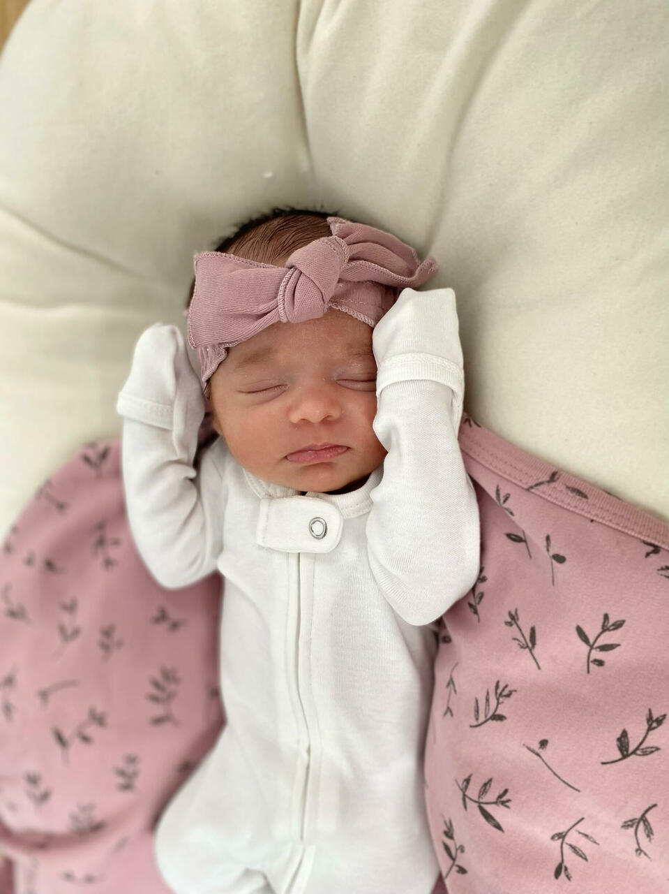 Mauve | Organic Smocked Tie Headband