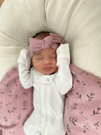 Mauve | Organic Smocked Tie Headband