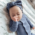 Slate | Organic Smocked Tie Headband