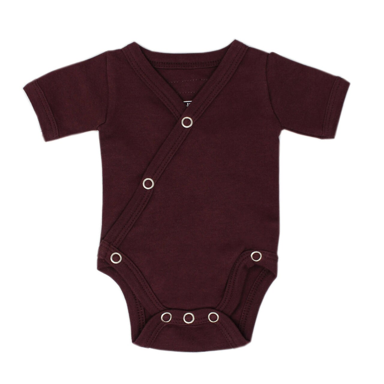 Eggplant | Organic Short-Sleeve Kimono Bodysuit
