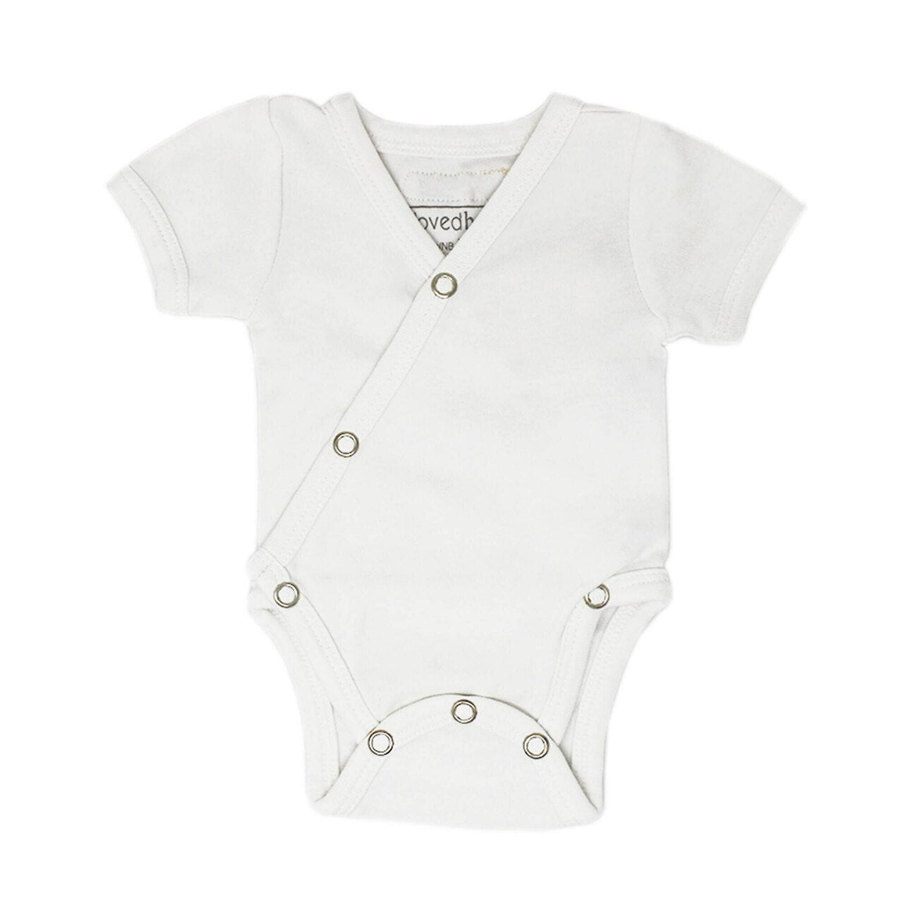 White | Organic Short-Sleeve Kimono Bodysuit