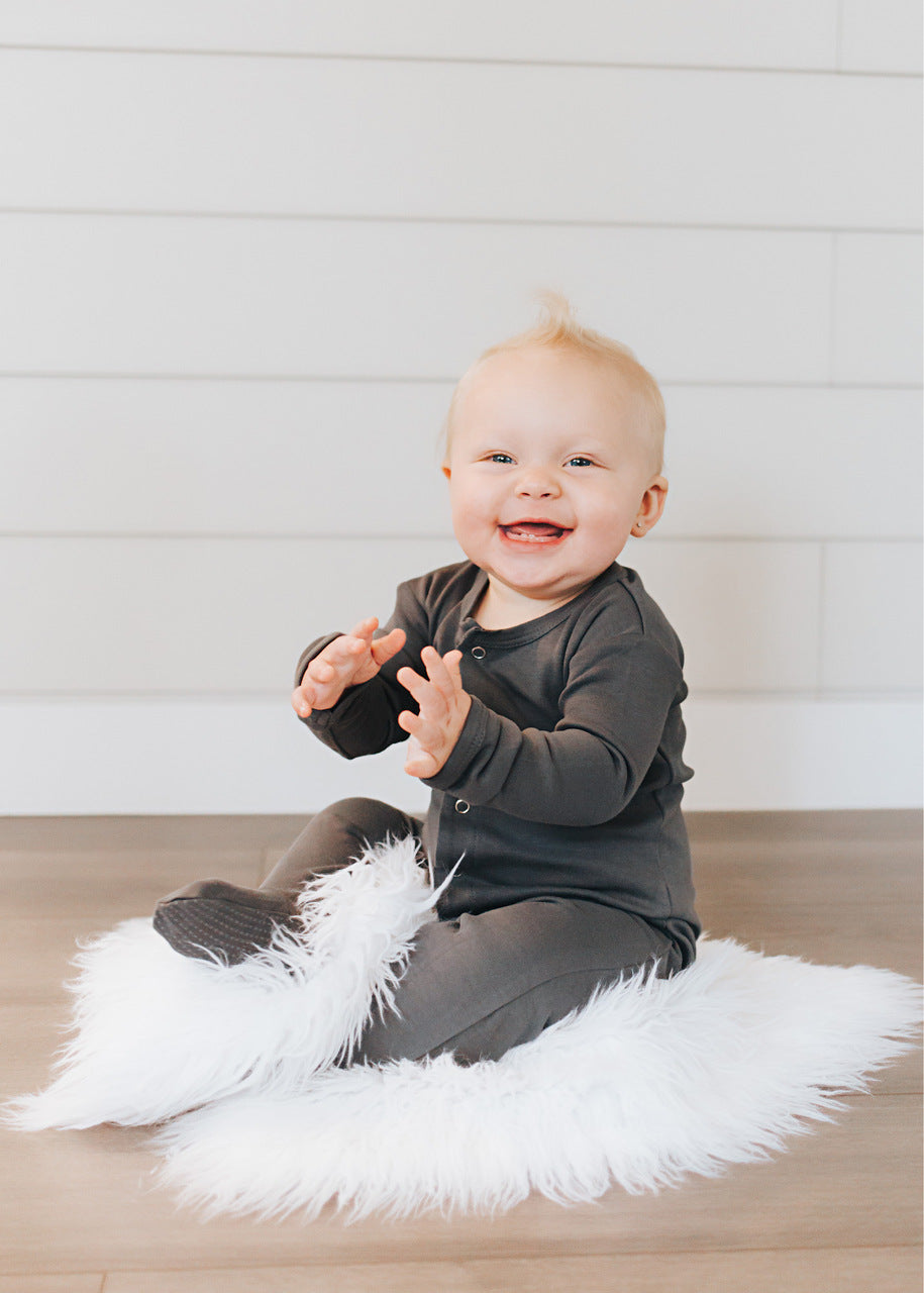 Gray | Organic Snap Footie