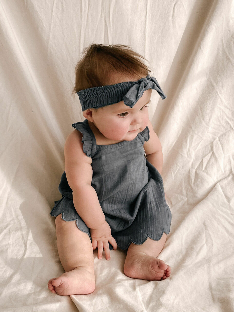 Moonstone | Organic Muslin Smocked Headband
