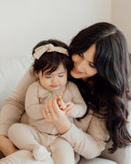 Oatmeal | Organic Smocked Tie Headband