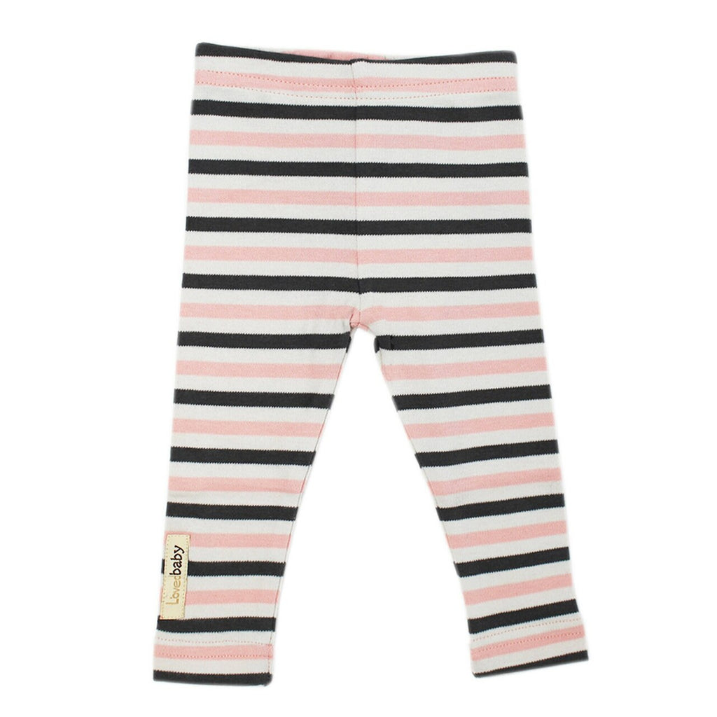 Coral Stripe | Organic Leggings
