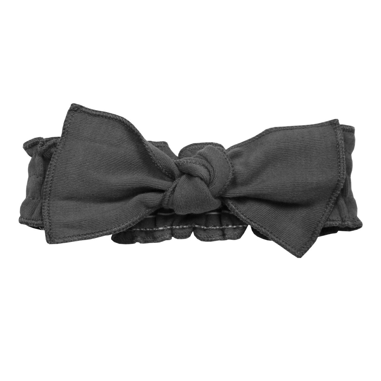 Gray | Organic Smocked Tie Headband