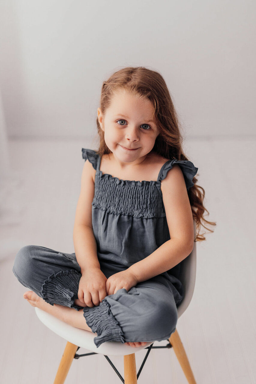Moonstone | Kid's Organic Muslin Sleeveless Romper