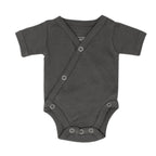 Gray | Organic Short-Sleeve Kimono Bodysuit