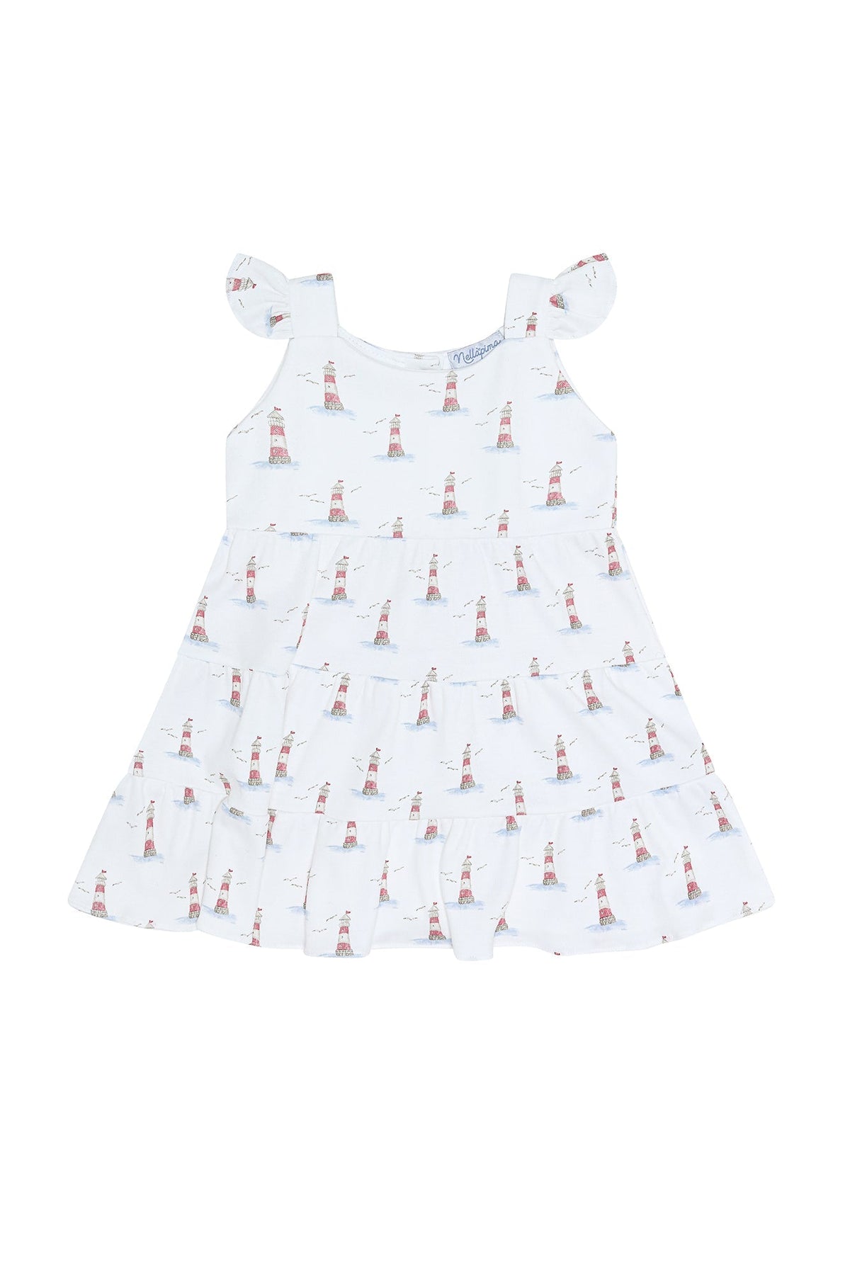 Lighthouse Print Ruffle Dress