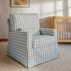 Sillón giratorio y mecedora Crawford con respaldo de almohada