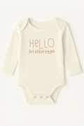 Hello I'm New Here Organic Bodysuit Long Sleeve