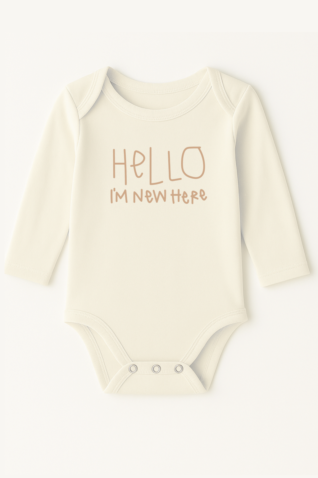 Hello I'm New Here Organic Bodysuit Long Sleeve