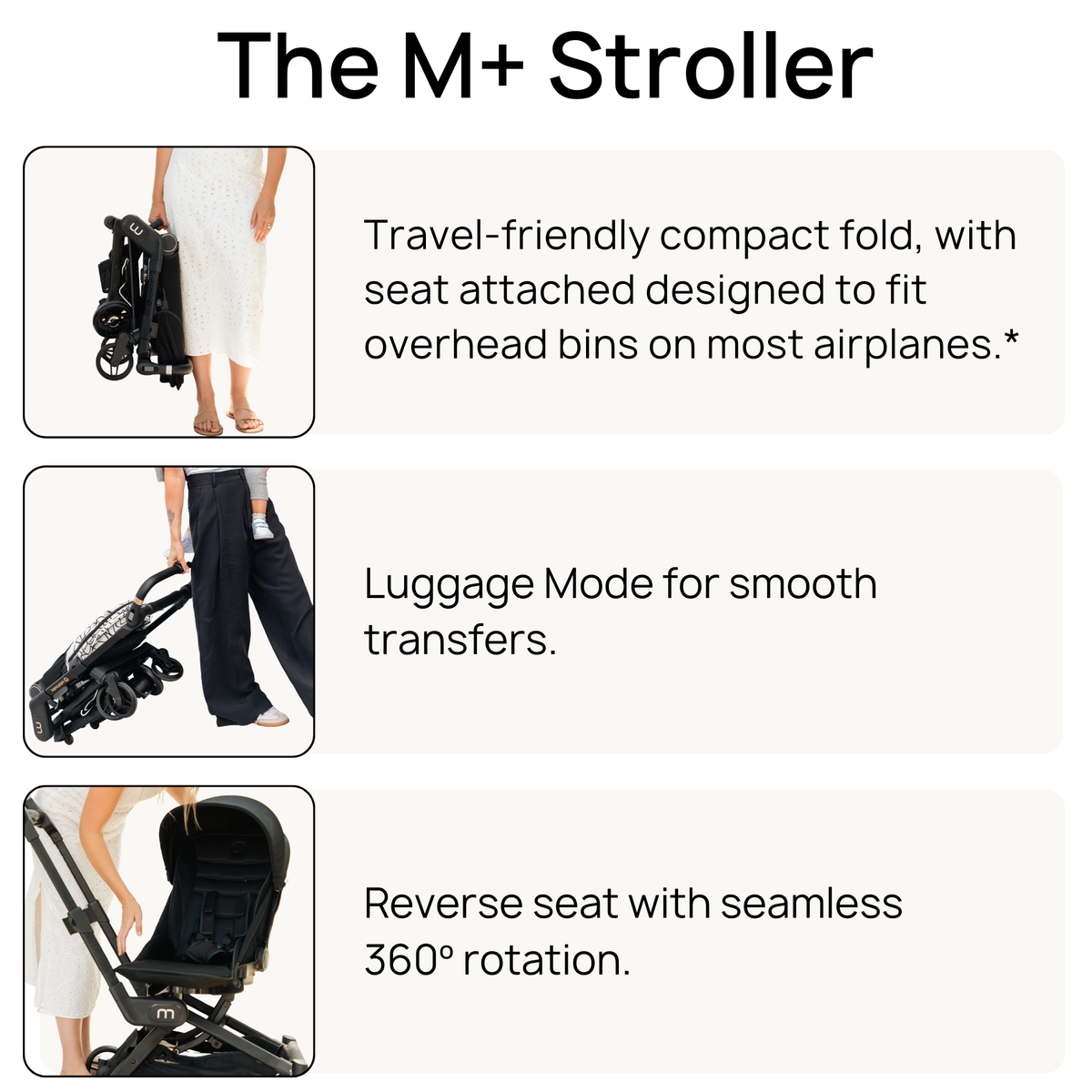 M+ Stroll & Lounge Compact Travel System