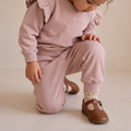 Organic Fleece Jogger Pants - Dusty Rose