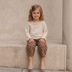 Organic Ruffle Neck Top - Oat
