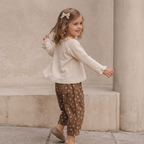 Organic Ruffle Neck Top - Oat