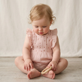 Organic Embroidered Ruffle Romper