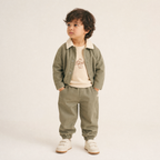 Organic Twill Joggers Pants - Olive