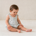 Organic Tie Shoulder Bubble Romper - Ivy Floral