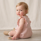 Organic Embroidered Ruffle Romper